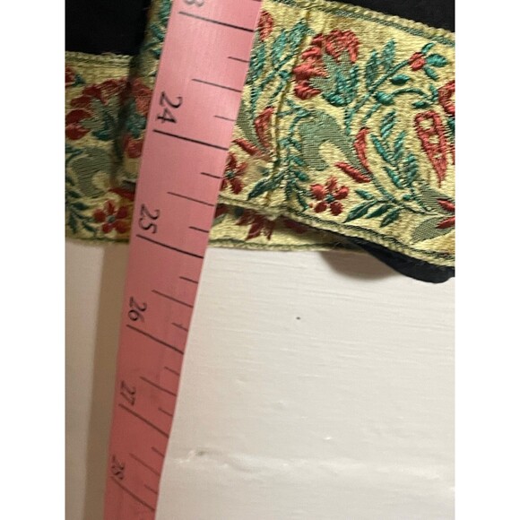 Vintage Y2K Cropped Wide Leg Cigarette Pants Embroidered Hem Karen Kane Sz 12 - Picture 10 of 11